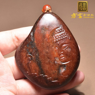 惊呆了和田玉精品新疆老熟红沁籽料大日如来悟道独籽手把件A1