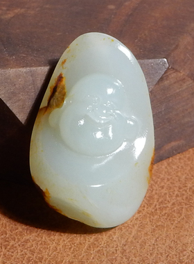 新疆天然和田玉老熟洒金皮白玉籽
