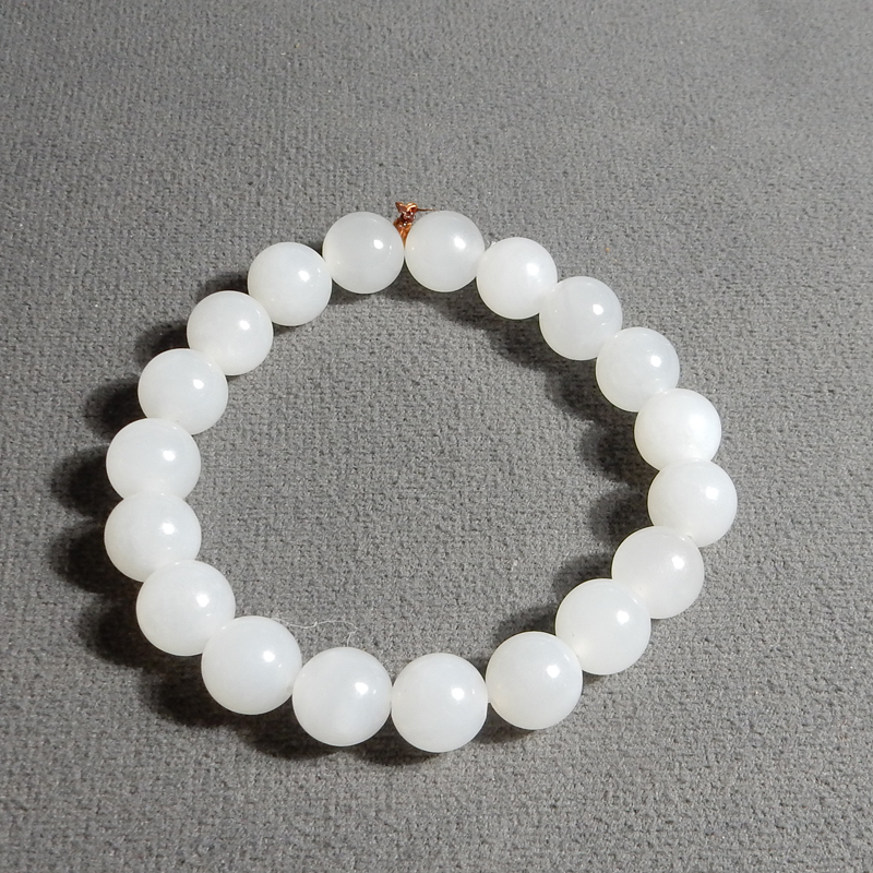 新疆且末羊脂白玉油润细10mm手串