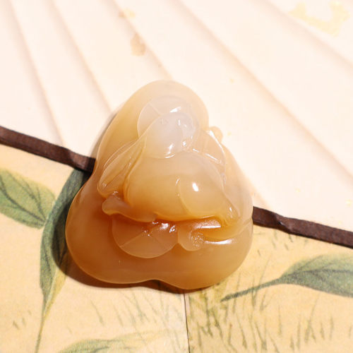 玉禧珠宝精品和田玉新疆细腻油糯且末老坑料糖白玉兔子吊坠挂件A9