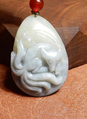 方言和田玉新疆黄口蓝玉双色吊坠