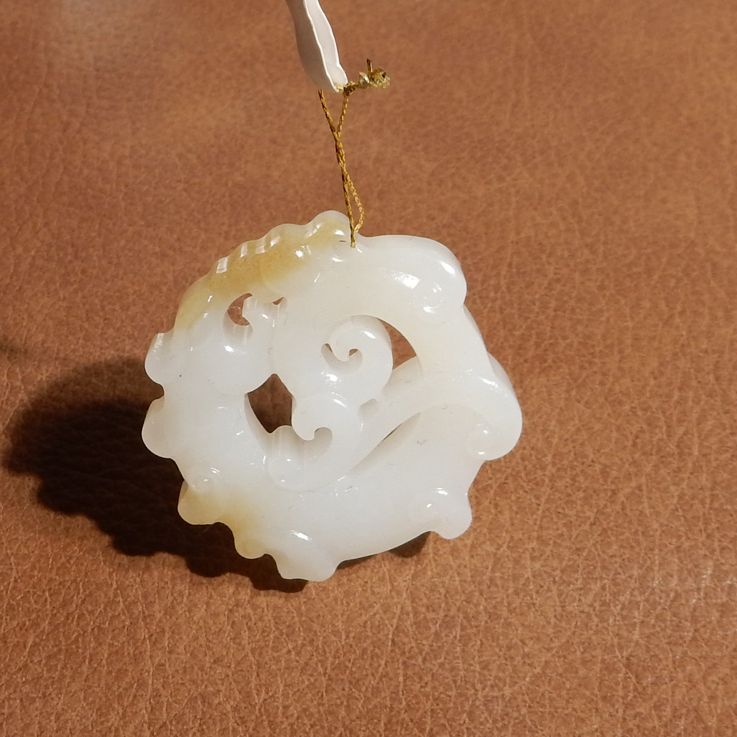 玉禧珠宝天然和田玉俄罗斯老料油润高脂糖羊脂白玉仿古玉牌吊坠Q