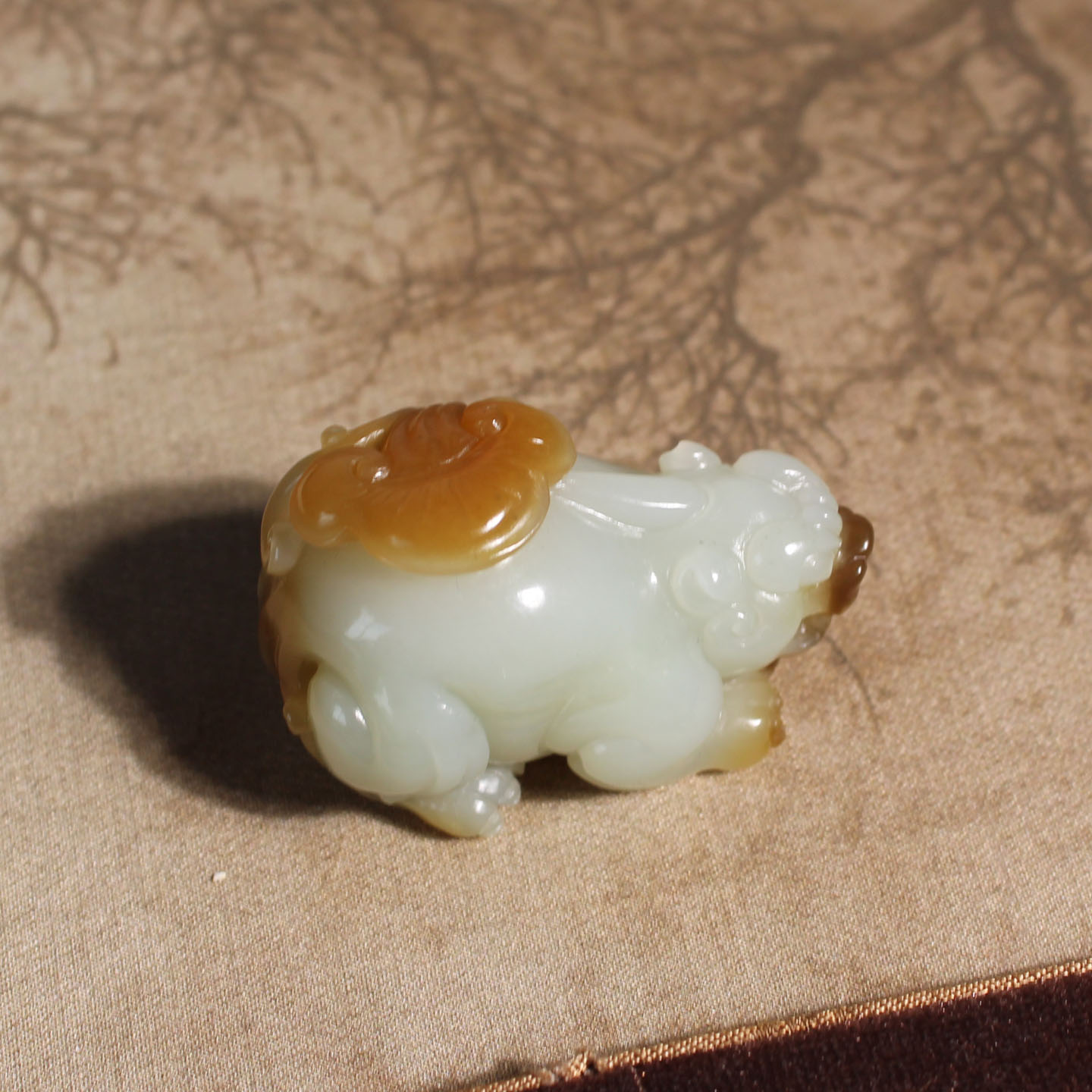 玉禧珠宝新疆和田玉且末老料油润细腻红糖白玉瑞兽貔貅吊坠挂件A9
