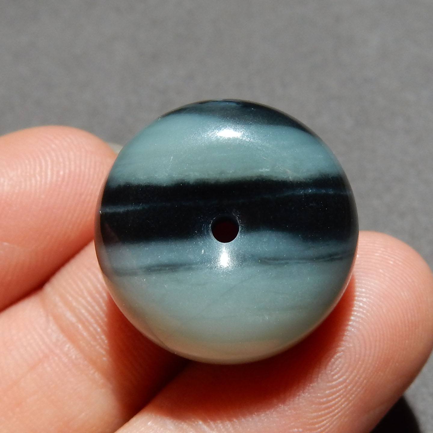 亏麻了方言和田玉新疆玉龙河黑白分明青花籽料一线天平安扣吊坠w