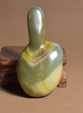 罕见和田玉特色鹿皮天蓝色蓝玉籽料包浆原石悟道摆件手把件A1