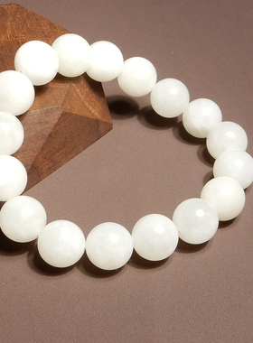 方言青海老坑料温润羊脂白玉手串