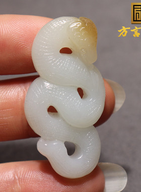 方言精品和田玉新疆且末料高脂高糯糖羊脂白玉腰缠万贯吊坠挂件O2