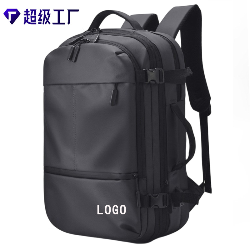 双肩背包17寸全开合电脑包可扩容双肩包男皮膜定制logo大容量背包