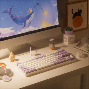 本手cat无线蓝牙机械键盘青轴茶轴87键有线电脑家用电竞游戏办公