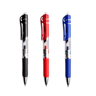 好励按动中性笔K35签字笔0.5mm按动水笔笔芯会议文具按压式黑色笔蓝红笔老师商务办公学生考试写字子弹头碳素