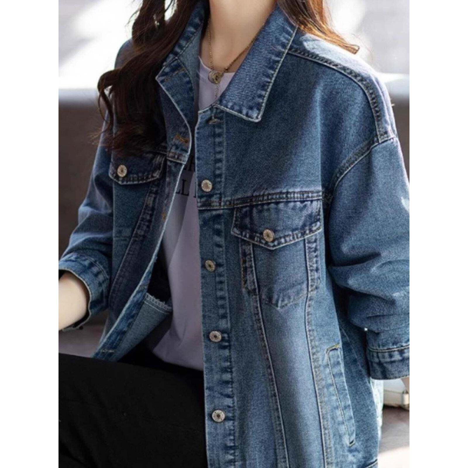 覆古短款休闲百搭时尚牛仔外套女士春秋薄款夹克小个子气质牛仔衣