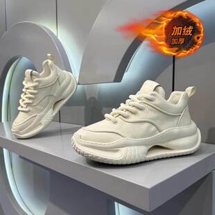 潮牌欧洲站男鞋冬季加绒保暖棉鞋男士潮牌高级感运动休闲老爹潮鞋