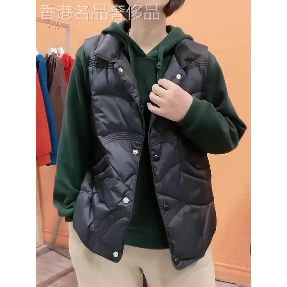 黑色羽绒背心女士2025秋冬新款休闲容易匹配短休闲立领白色鸭绒马