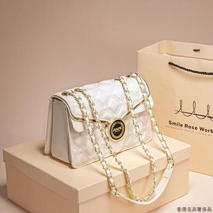 小方包单肩斜挎包 香港真皮链条包包女式 2025新款 高级感夏季 时尚