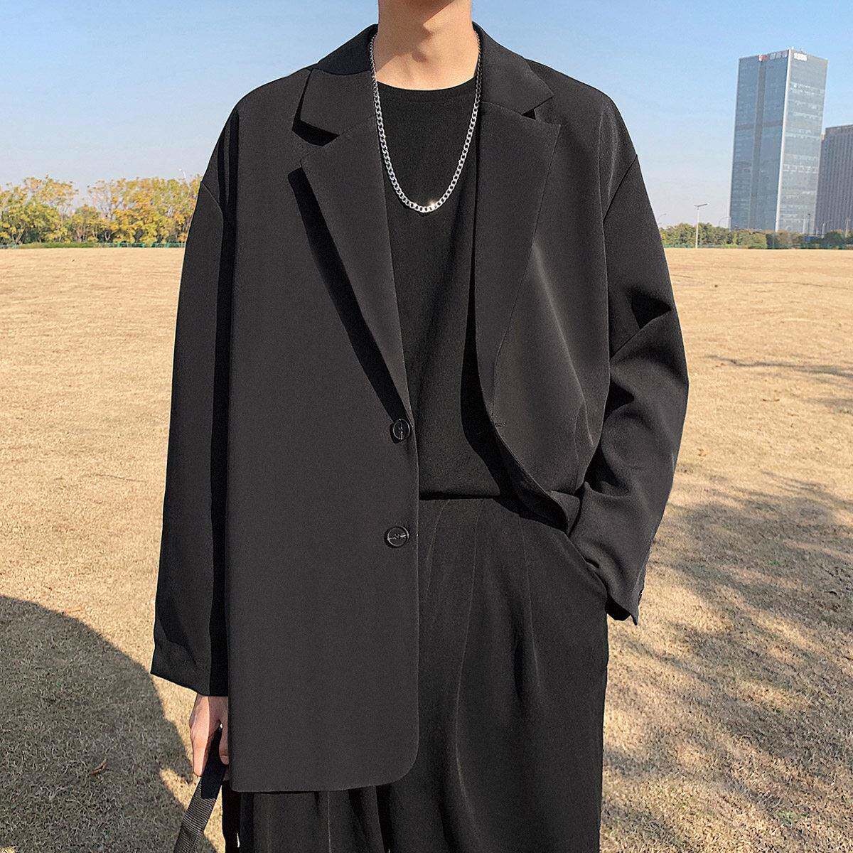 西装外套男2026年韩版潮流垂感休闲宽松大码英伦痞帅dk小西服上衣