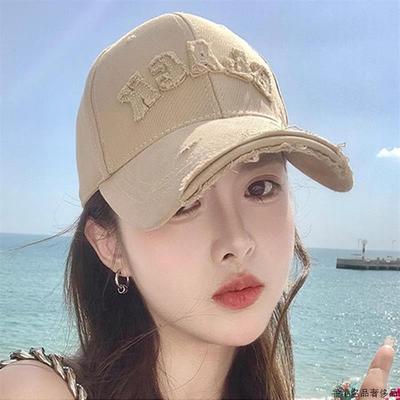 韩国硬顶棒球帽女破洞加大加深大头围显脸小加宽大帽檐鸭舌帽子男