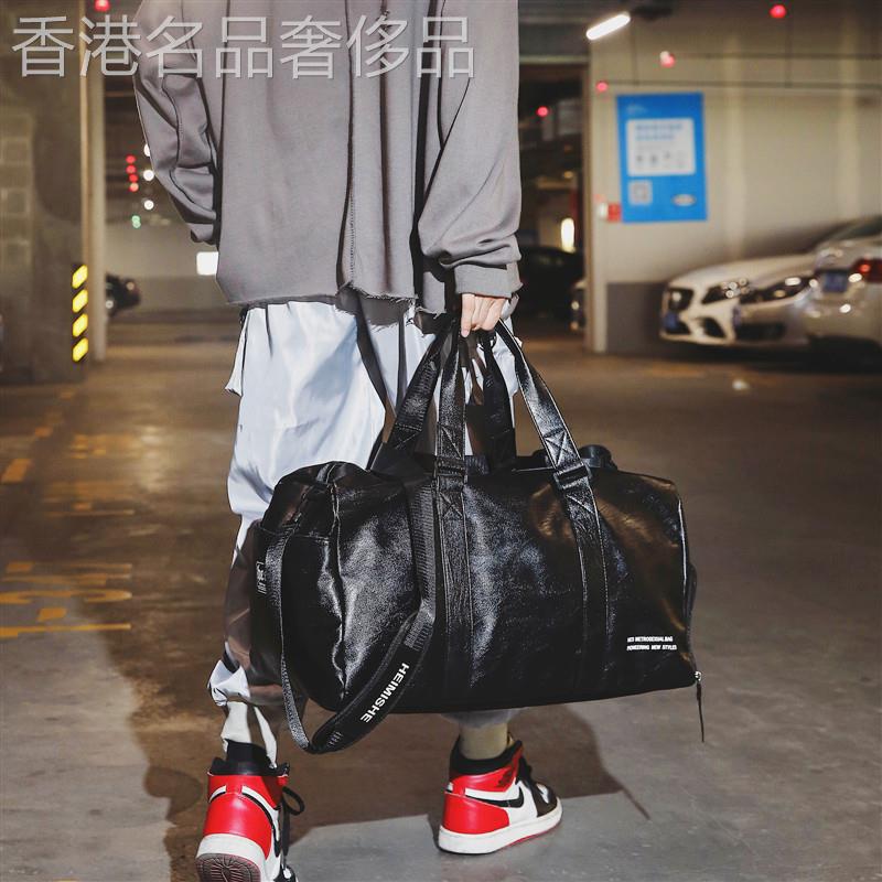 潮牌短途旅行包男真皮手提旅行袋出差斜挎行李包训练包运动健身包