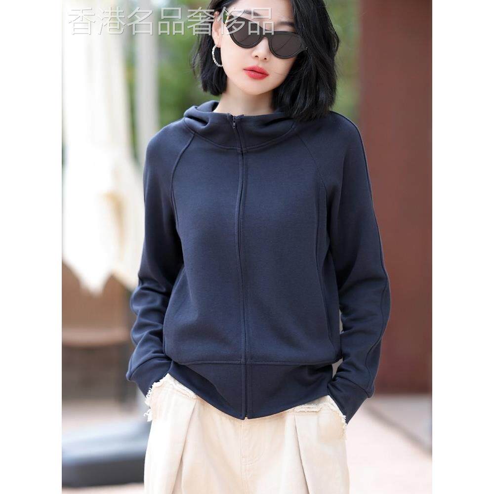 潮牌CVY大码连帽卫衣女士2025秋冬新款立领长袖拉炼开衫显瘦外套