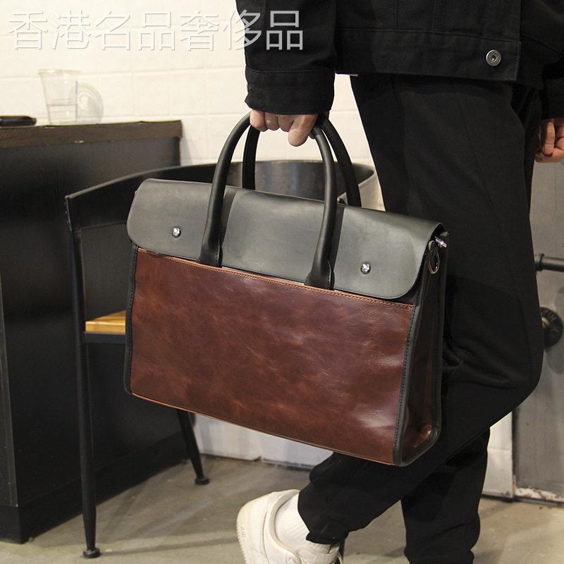 潮流休闲男包手提包2025年新款真皮商务公文包时尚单肩包男可斜跨