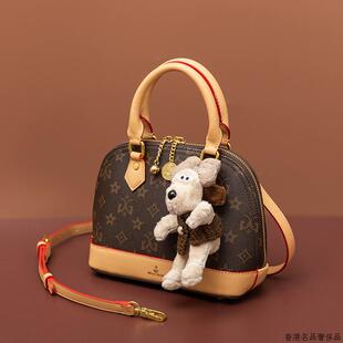 时尚 高级感轻奢小众包包女超火斜挎包2025新款 女士真皮手提贝壳包