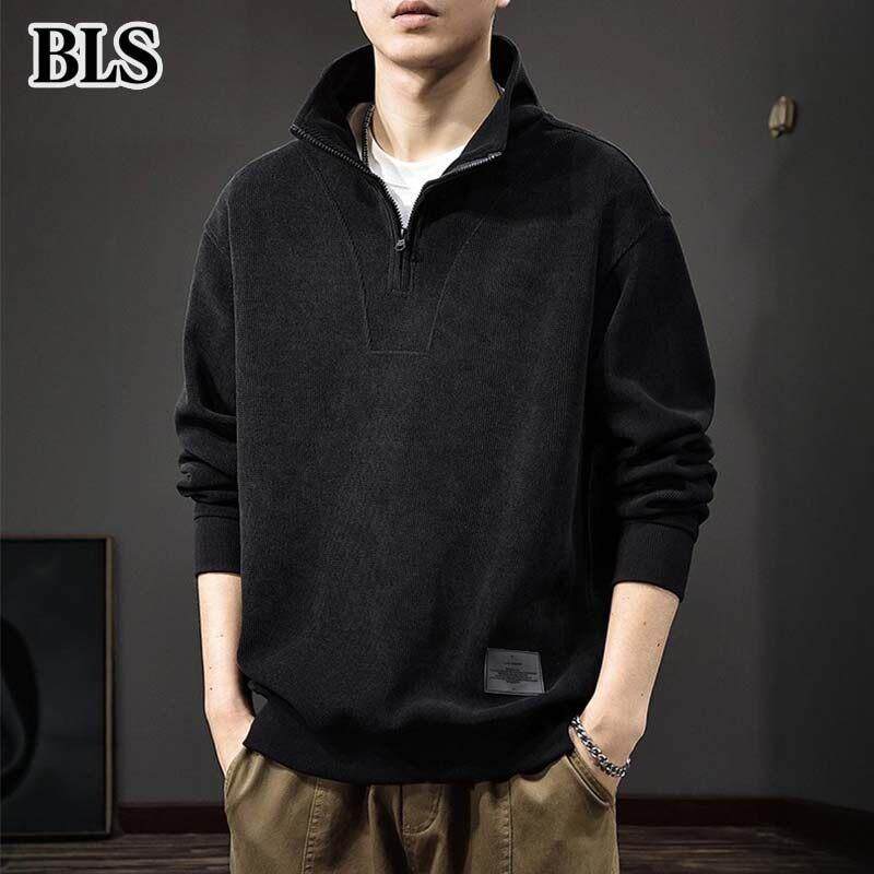 高端半拉链立领卫衣男款秋冬季2025新款加绒保暖男士休闲上衣外套