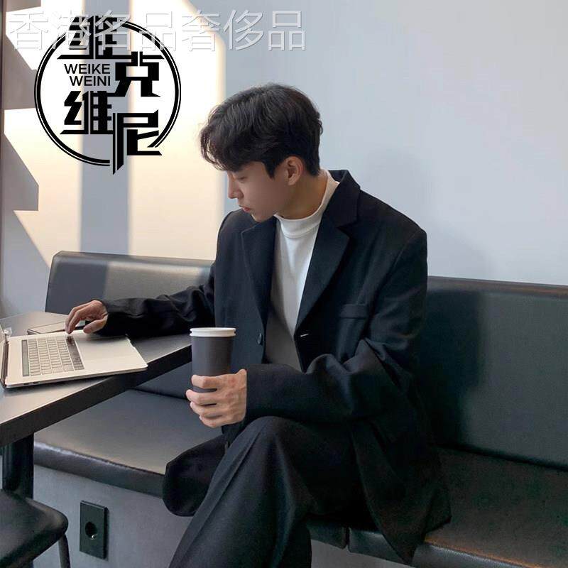 西装外套男士2026年春季新款韩版潮流休闲帅气高级感宽松垫肩西服