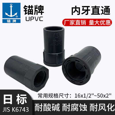 灰色4分PVC内牙直通锚牌