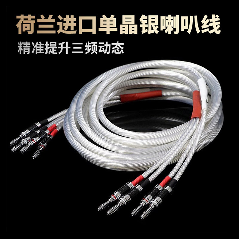 荷兰进口镀银音响线发烧级主副音箱连接线放连接音箱线胆机喇叭线