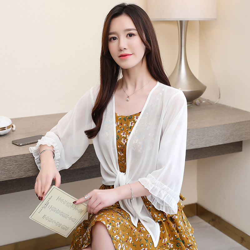 小披肩雪纺夏季外搭超仙配吊带裙