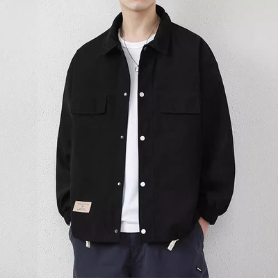 NASA春秋季男士百搭纯色翻领夹克