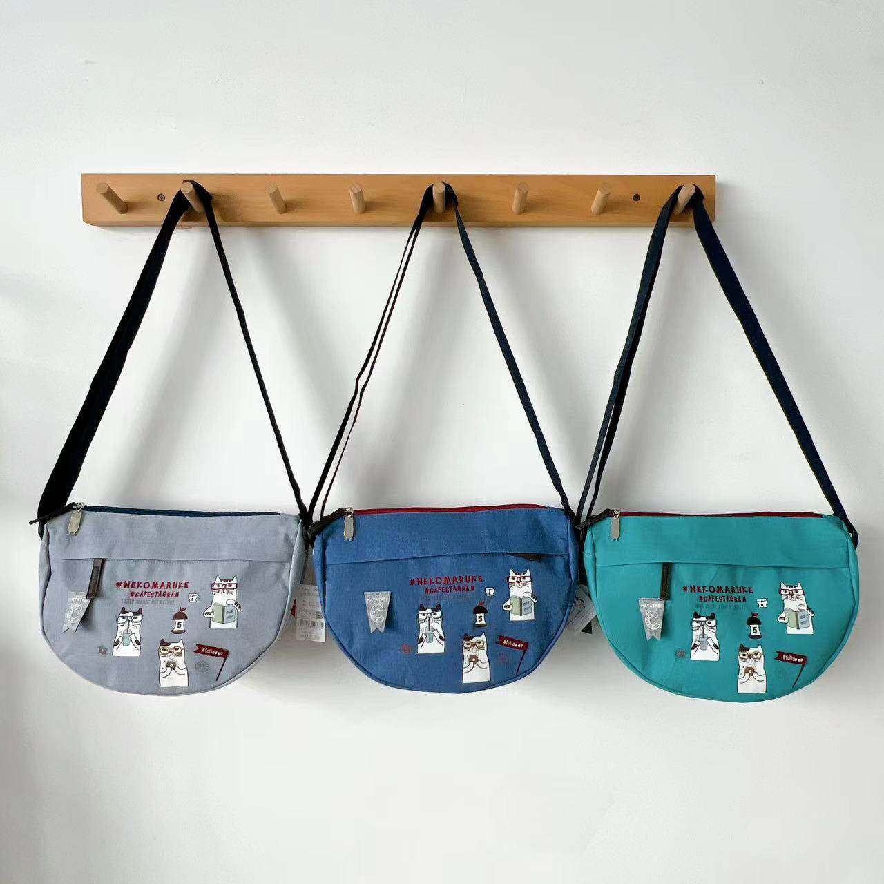 日本kusuuguru刺绣眼镜猫斜挎包月亮包单肩包布艺通勤包卡通100,箱包皮具/热销女包/男包,时尚帆布包,淘宝优惠券,粉丝福利购,淘宝优惠卷