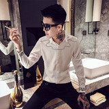 2026春夏小伙定位图腾刺绣男士韩版潮流长袖衬衣C092/P60控78，男装衬衫，电商A243