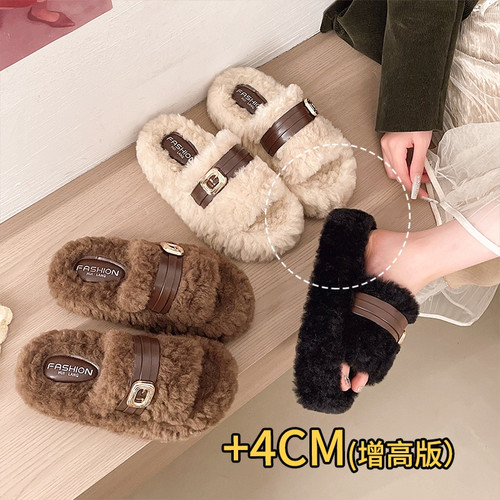 毛毛拖鞋女网红外穿大码女鞋41