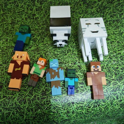 正版散货我的世界minecraft摆件迷你公仔人偶史蒂夫苦力怕模型