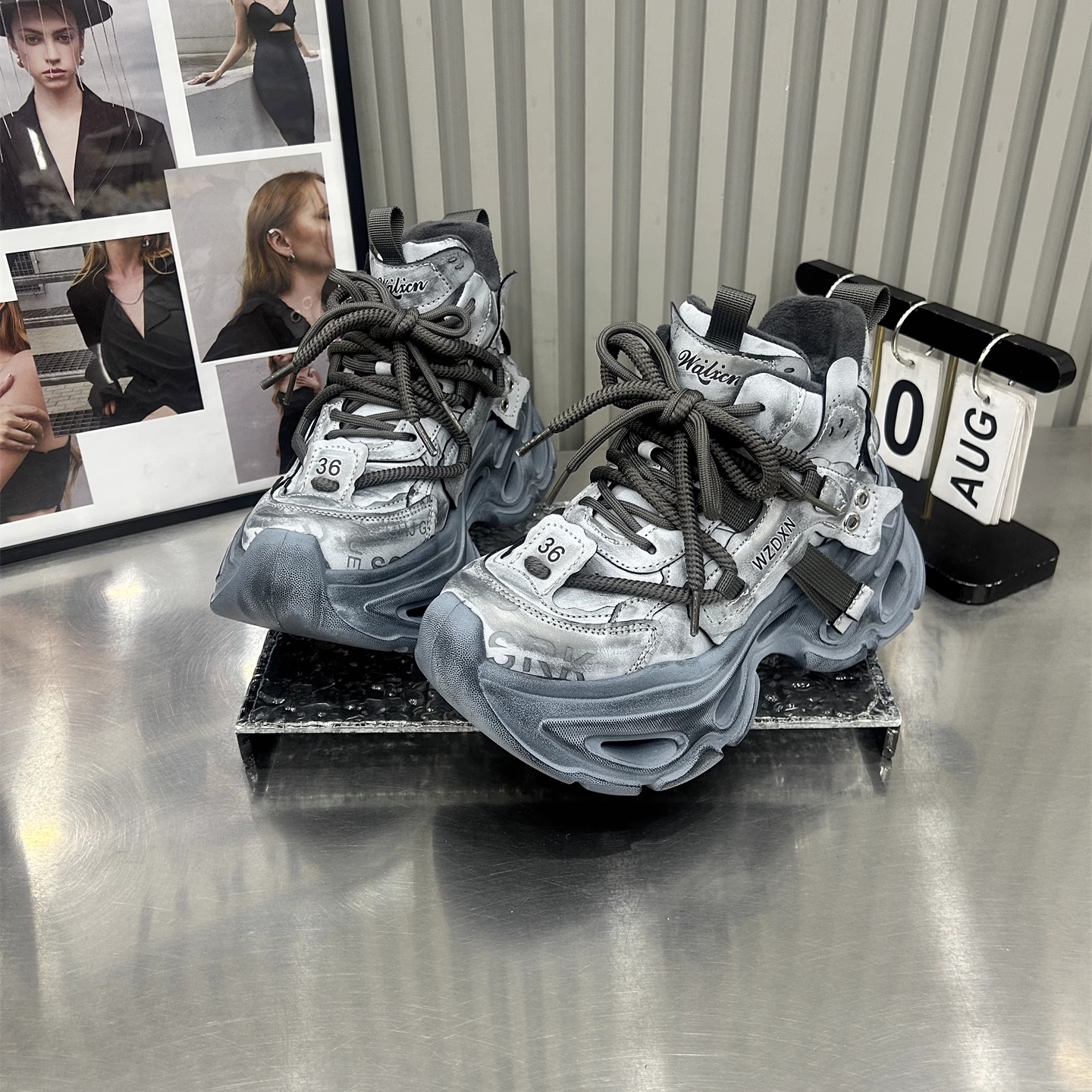 厚底老爹鞋女2025新款冬季高帮鞋