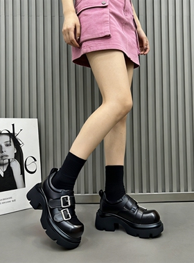 今年流行爆款乐福鞋女2026春季小个子增高显脚小百搭时尚小皮鞋潮