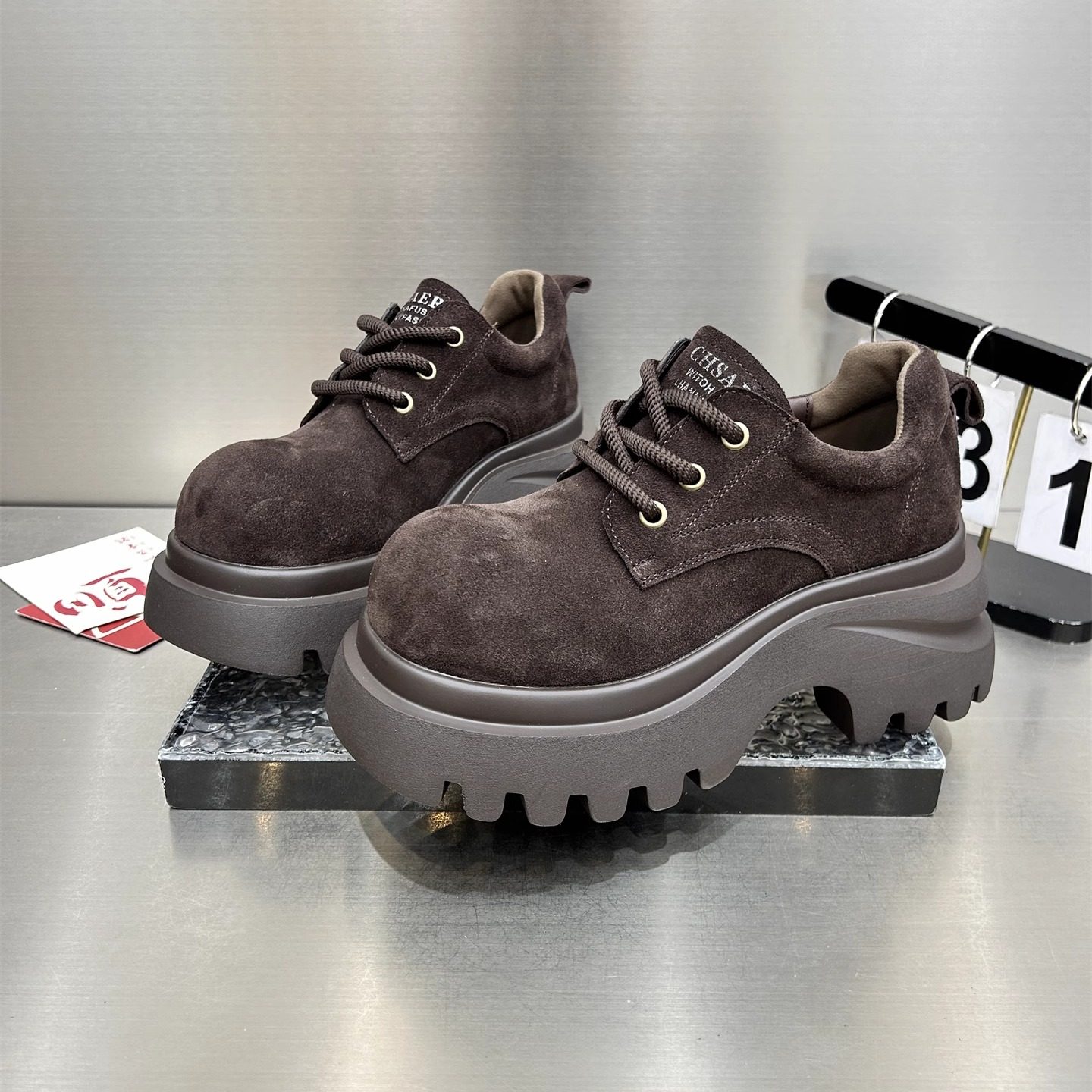 磨砂皮乐福鞋女增高厚底鞋2025秋季新款小个子松糕鞋圆头系带女鞋,女鞋,乐福鞋（豆豆鞋）,淘宝优惠券,粉丝福利购,淘宝优惠卷