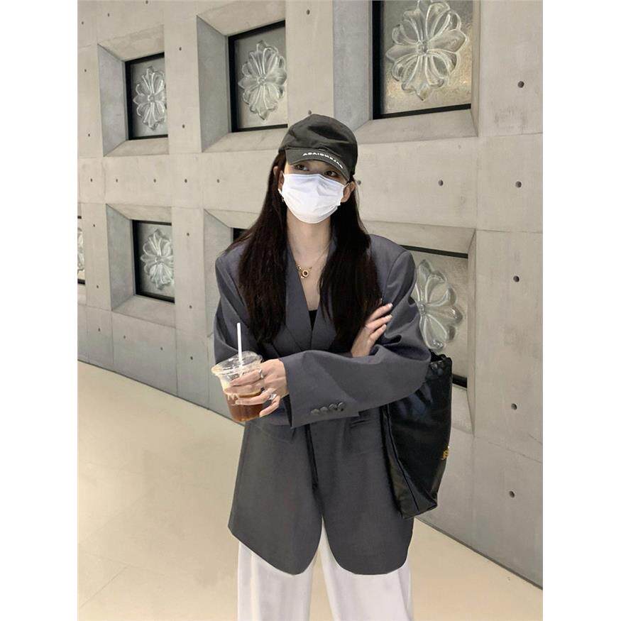 灰色高级感炸街小西装外套女2026春季新款小个子休闲气质韩系西服