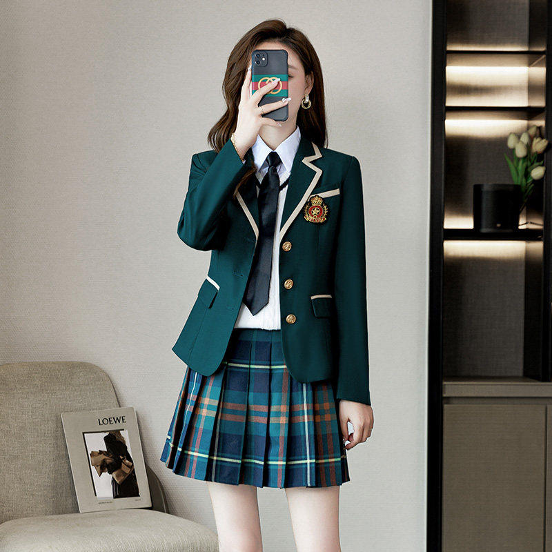 学院风西装外套女春秋2026新款高级感小个子JK制服职业西服套装裙