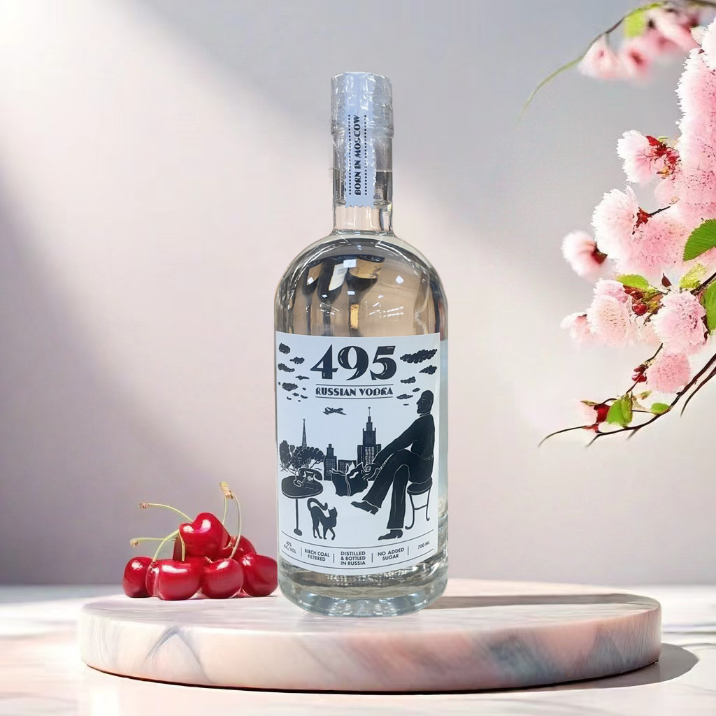 俄罗斯经典原瓶进口伏特加495经典老式伏特加洋酒酒吧700ml调酒
