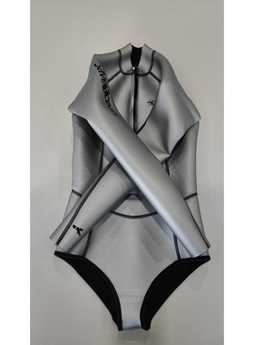 《瑕疵品 谨慎购买》  SaveOcean 2mm盈月前拉链炫彩比基尼 潜水