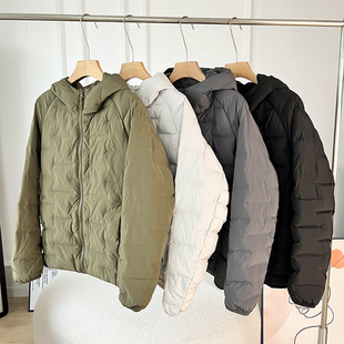 情侣款 新品 保暖加厚轻量空气蓬松连帽棉衣棉服 试衣间冬季 日单