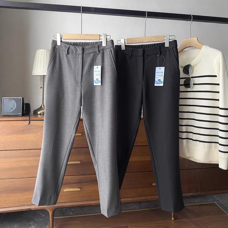 竹竿腿通勤西装裤直筒休闲裤