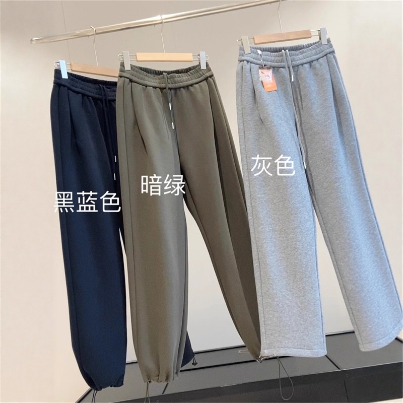 保暖羽纱加绒加厚休闲卫裤女冬