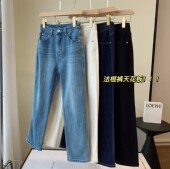 女烟管裤 好穿到尖叫 显腿高腰弹力直筒牛仔九分裤 法棍裤 出口单