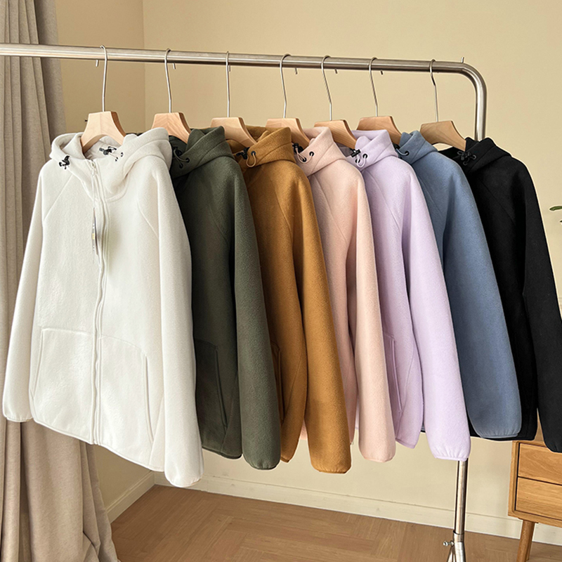 双面摇粒绒加厚防风绒卫衣外套