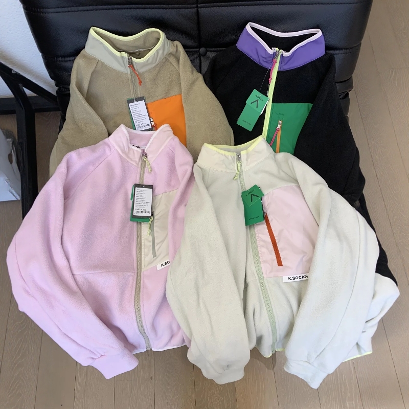 口袋冲锋衣内胆滑雪服摇粒绒外套