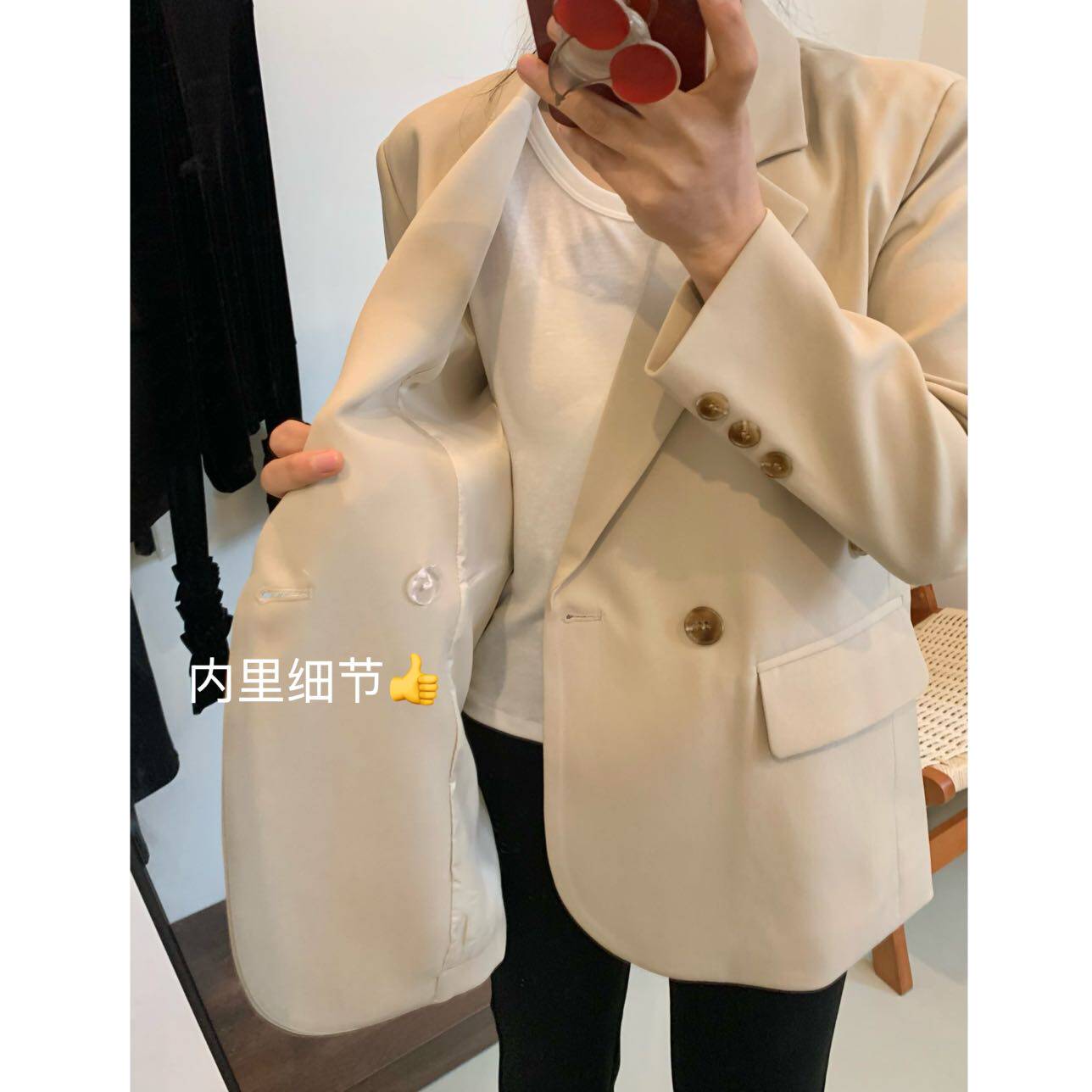 通勤气质松弛感一粒扣西装外套女