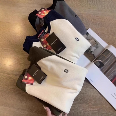 户外牛货！男女款蓄热恒温保暖双面摇粒绒加厚撞色插肩袖卫衣外套