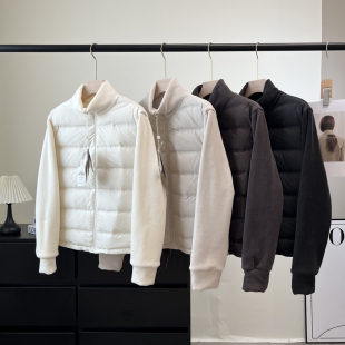 LU系同款 小暖炉轻暖摇粒绒拼接90白鸭绒立领羽绒服外套内胆女冬